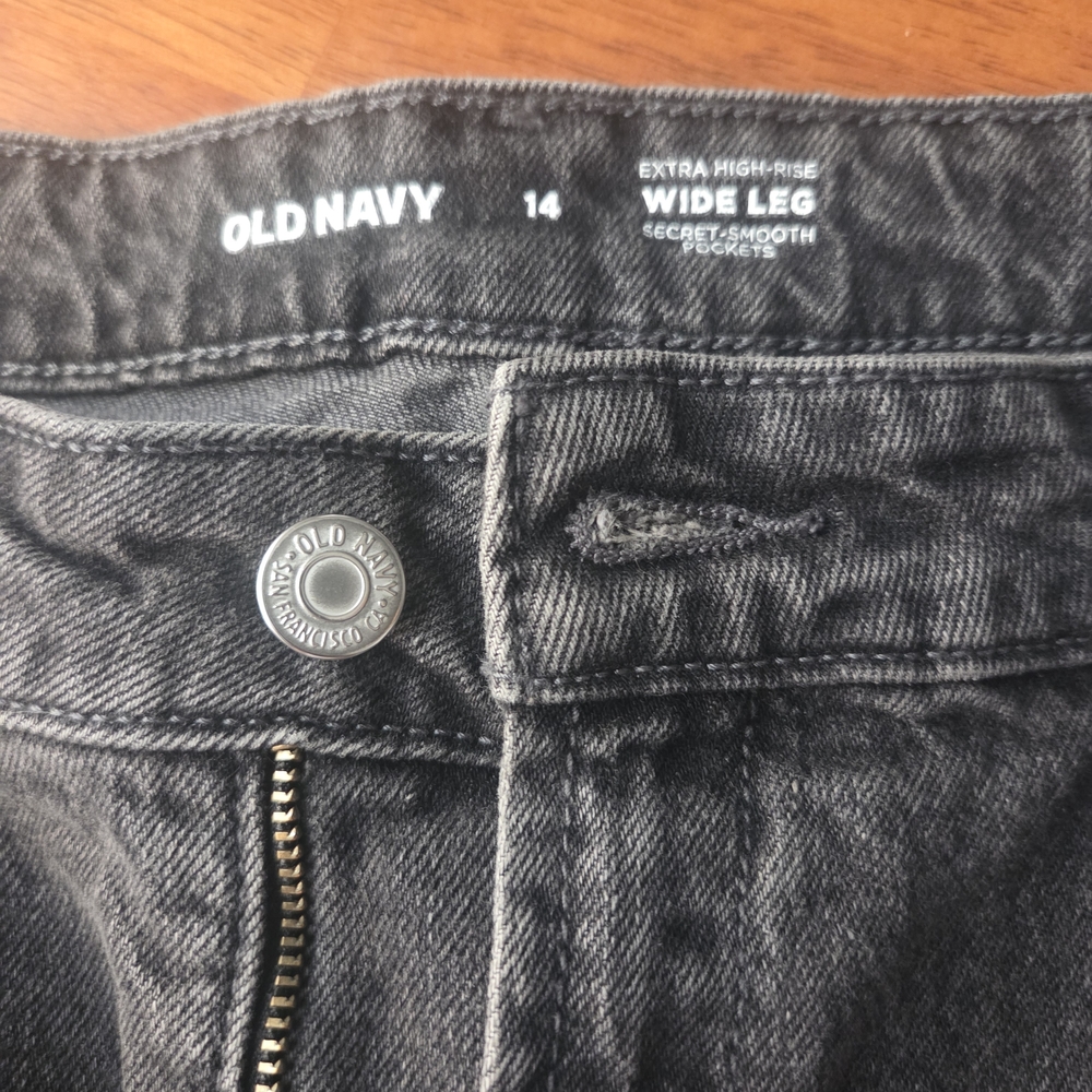 Old Navy Gray Wide Leg Jeans